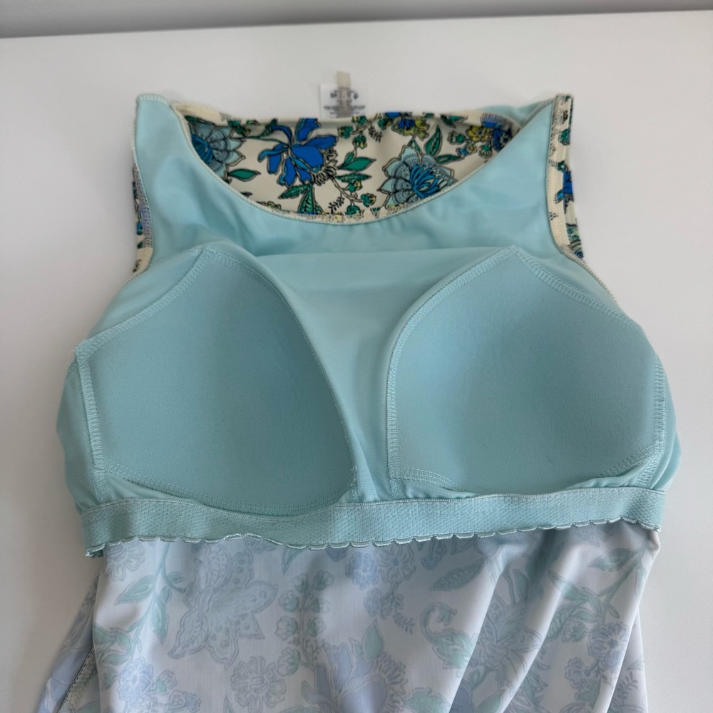 Lands End Floral High Neck Tankini Swimsuit Top Women Size 6 - Picture 9 of 13